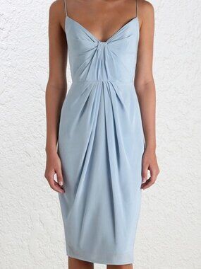 Zimmermann silk folded blue dress
